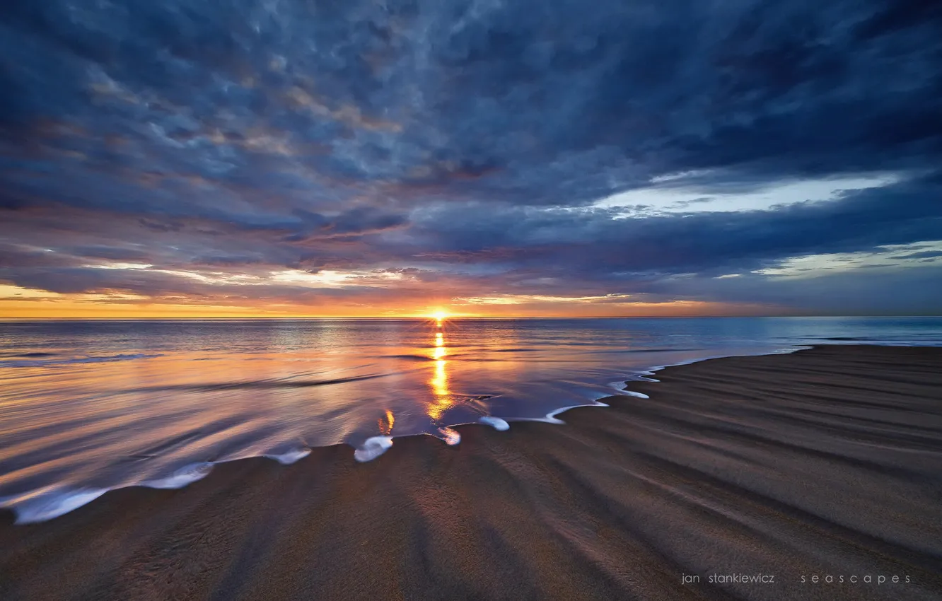 Фото обои море, пляж, солнце, закат, вечер, Южная Австралия