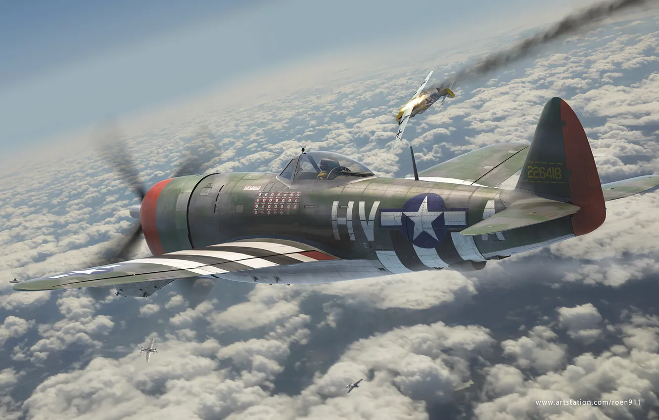 Фото обои Thunderbolt, ВВС США, истребитель-бомбардировщик, Republic, P-47D, Antonis (rOEN911) Karidis