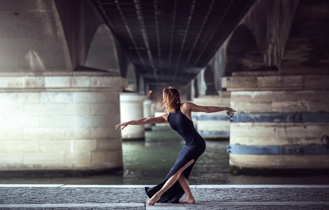 Фото обои девушка, танец, платье, грация, Eva