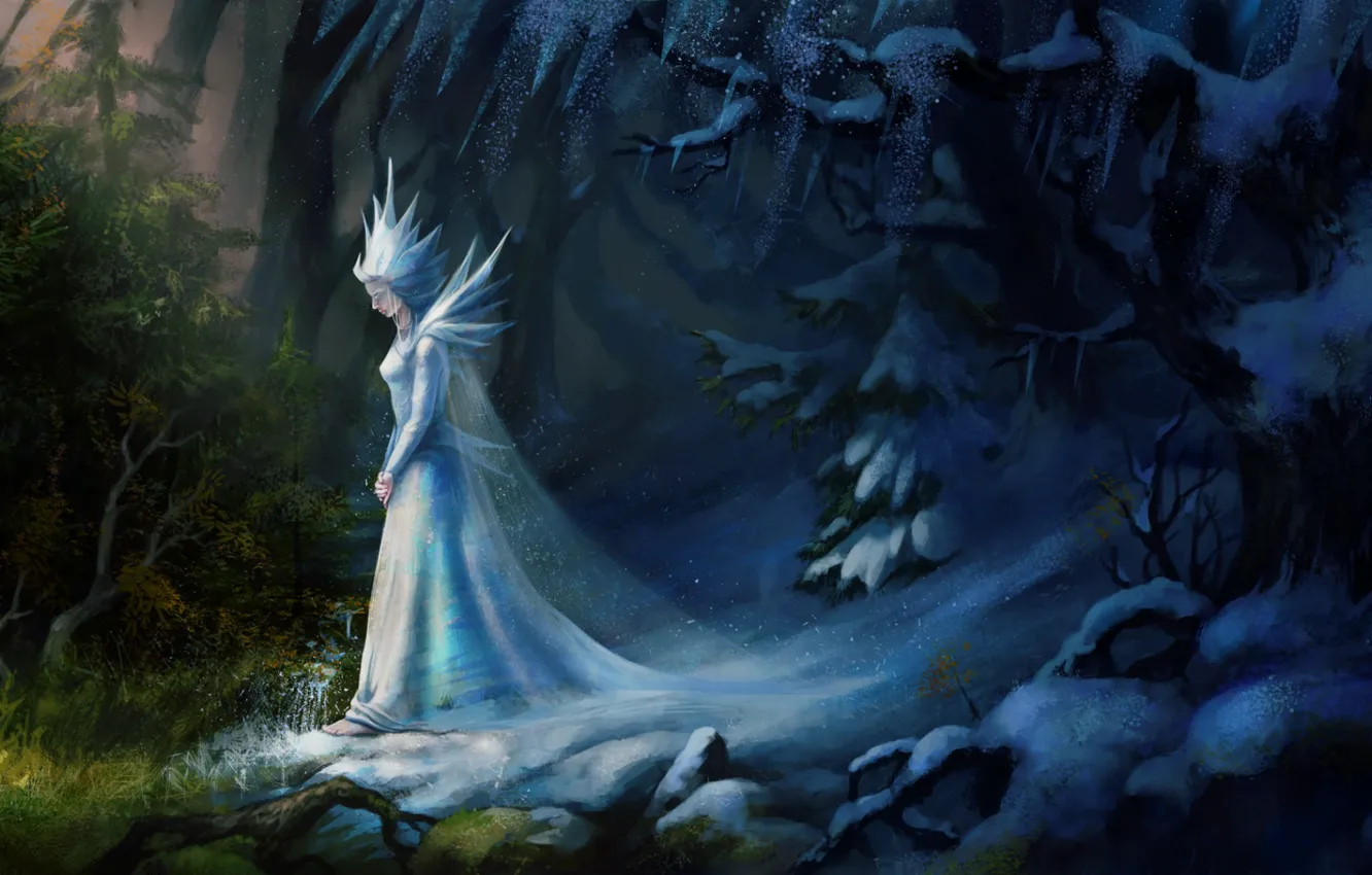 Фото обои холод, лед, снег, природа, фантастика, арт, снежная королева