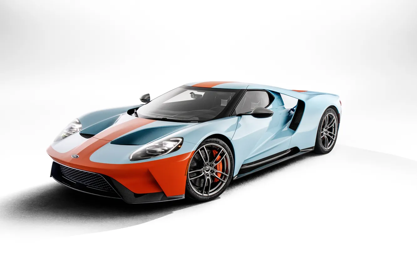 Фото обои Ford, Ford GT, 2018, Heritage Edition
