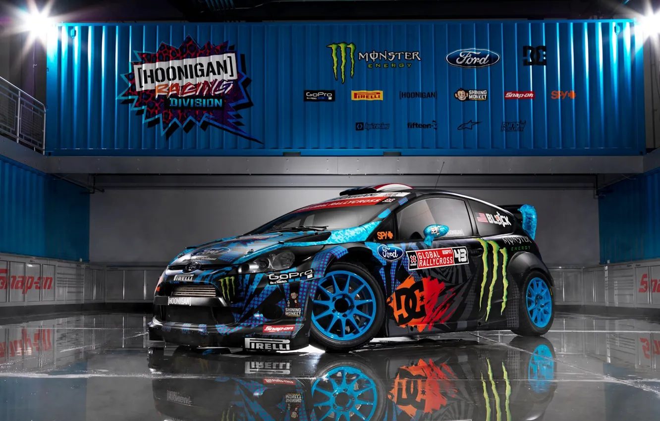 Фото обои ford, wrc, fiesta, Ken Block, 2013, Monster energi