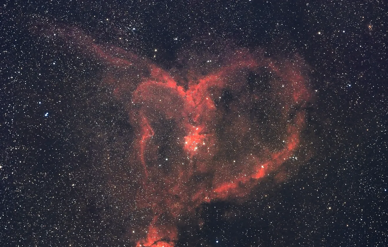 Фото обои космос, звезды, IC 1805, The Heart Nebula