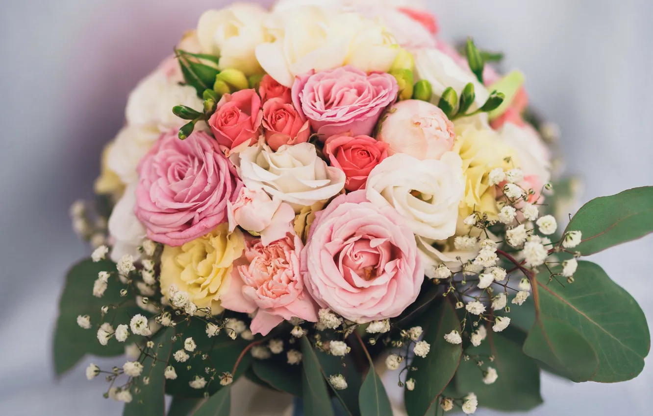 Фото обои розы, букет, нежные, свадьба, beautiful, lovely, bouquet, roses