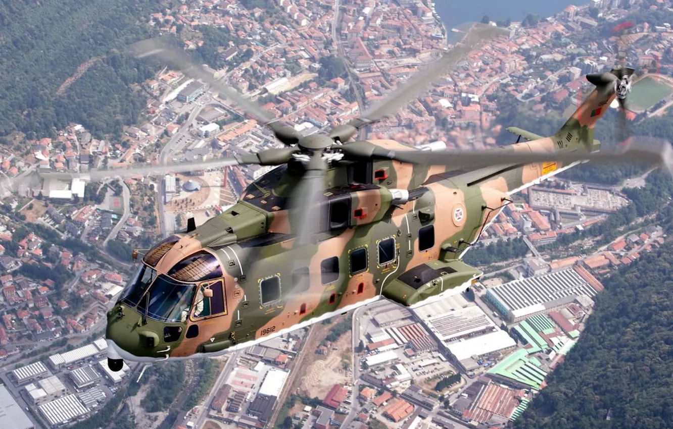 Фото обои AgustaWestland, многоцелевой вертолёт, EH Industries, Противолодочный / транспортный вертолёт, AW101