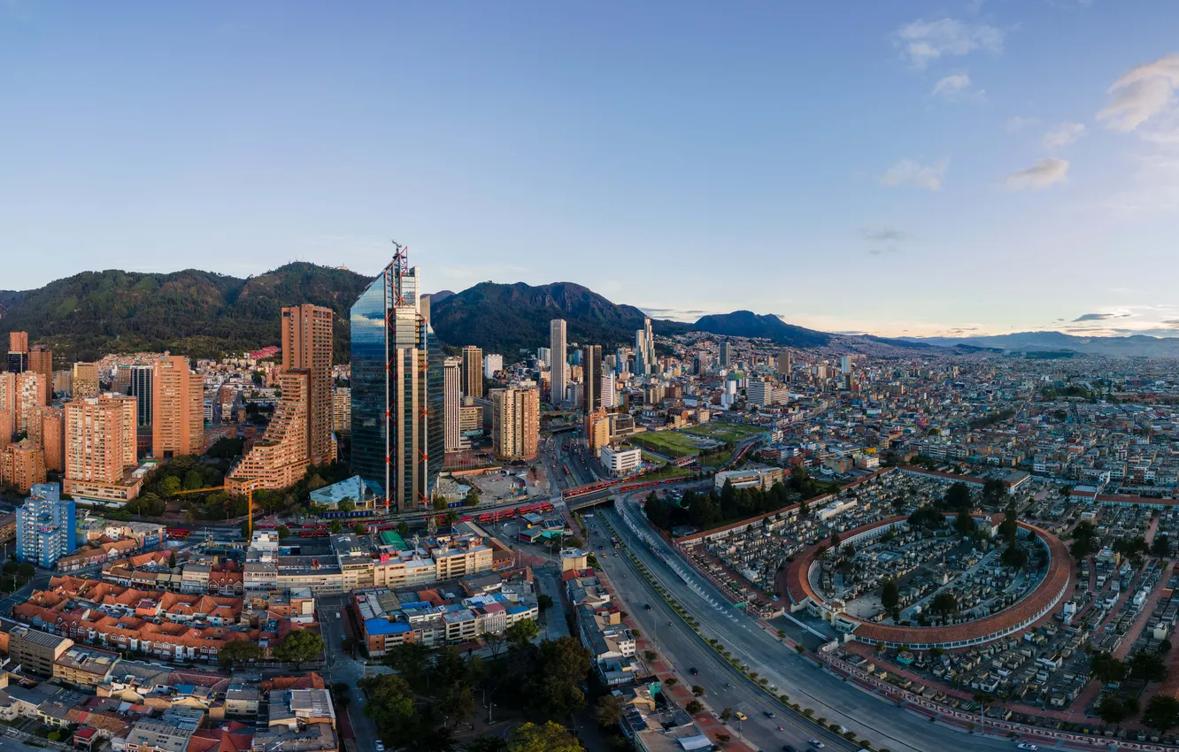 Фото обои summer, sky, panorama, background, mountain, people, business, bogota