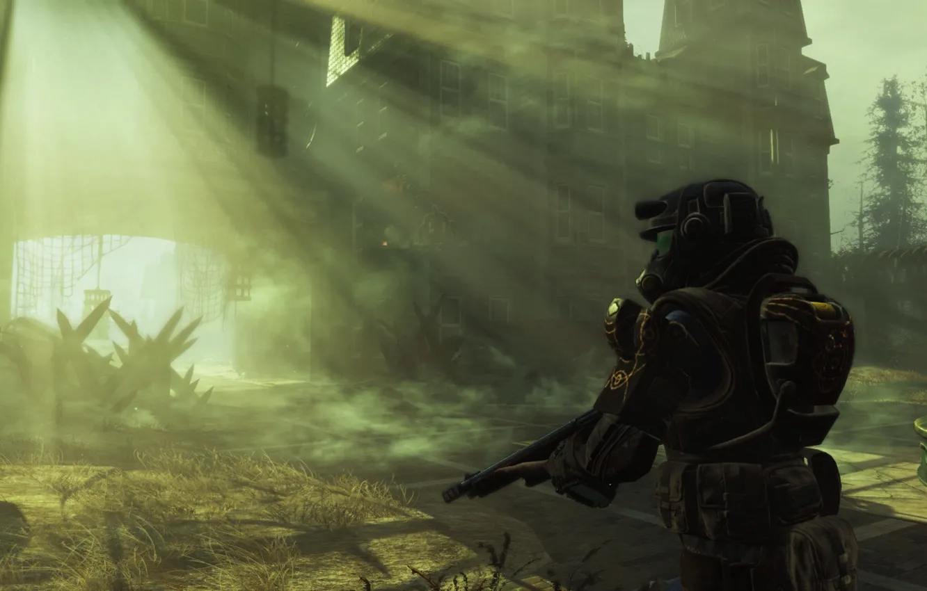 Фото обои пустошь, выживание, DLC, силовая броня, Fallout 4, Far Harbor, пост-апокалипсис