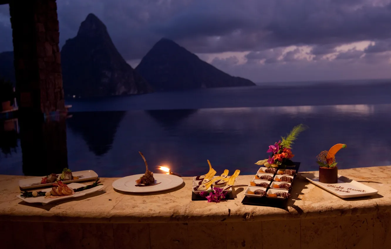 Фото обои food, evening, fruit, exotic, St-Lucia, Caribbean