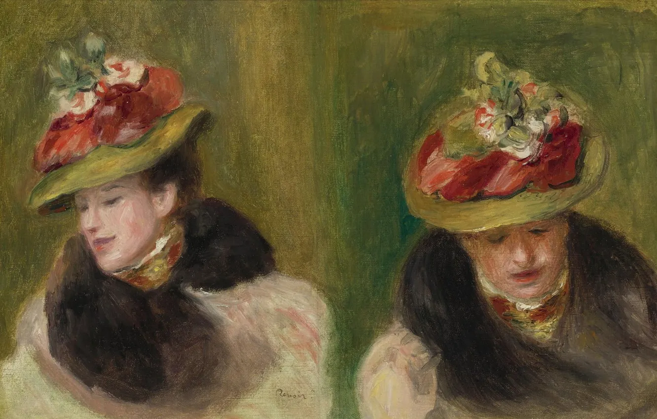 Фото обои картина, Пьер Огюст Ренуар, Pierre Auguste Renoir, Двойной Портрет Жанны Бодо