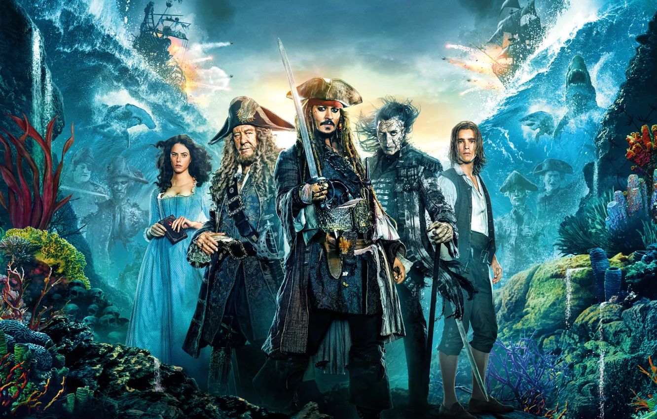 Фото обои Johnny Depp, Jack Sparrow, Пираты Карибского Моря:, Pirates Of The Caribbean: Dead Men Tell No …