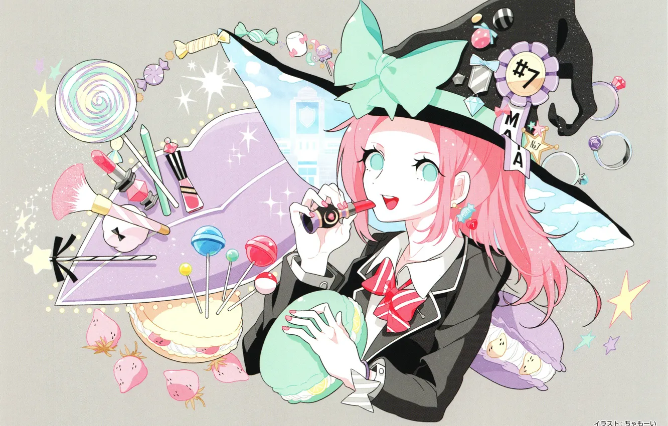 Фото обои девушка, конфеты, ведьма, Ямада-кун и семь ведьм, Yamada-kun and the Seven Witches, Maria Sarushima
