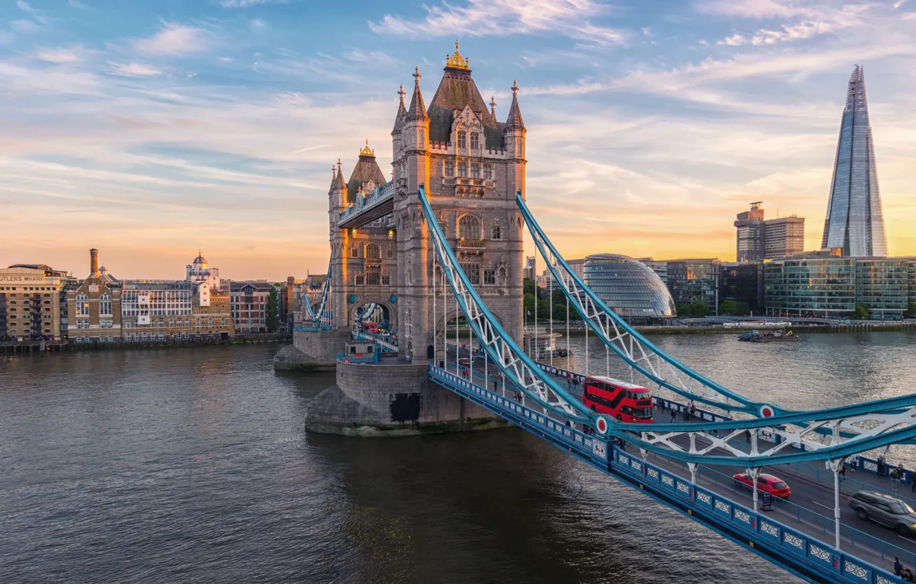 Фото обои мост, река, Лондон, london, tower bridge