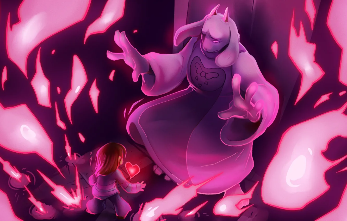 Фото обои игра, сердце, персонажи, Undertale, Андертейл