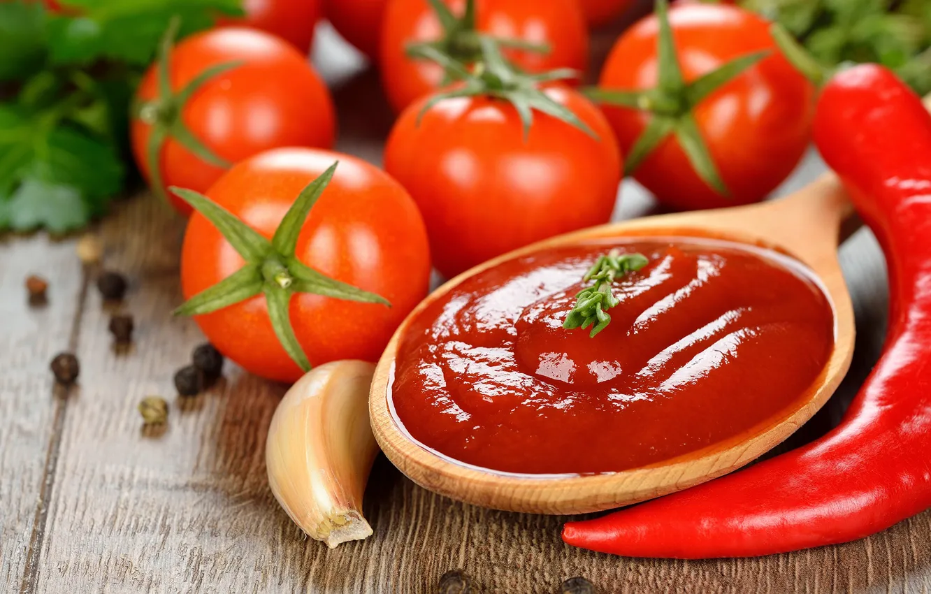 Фото обои перец, овощи, помидор, соус, tomatoes, pepper, vegetables