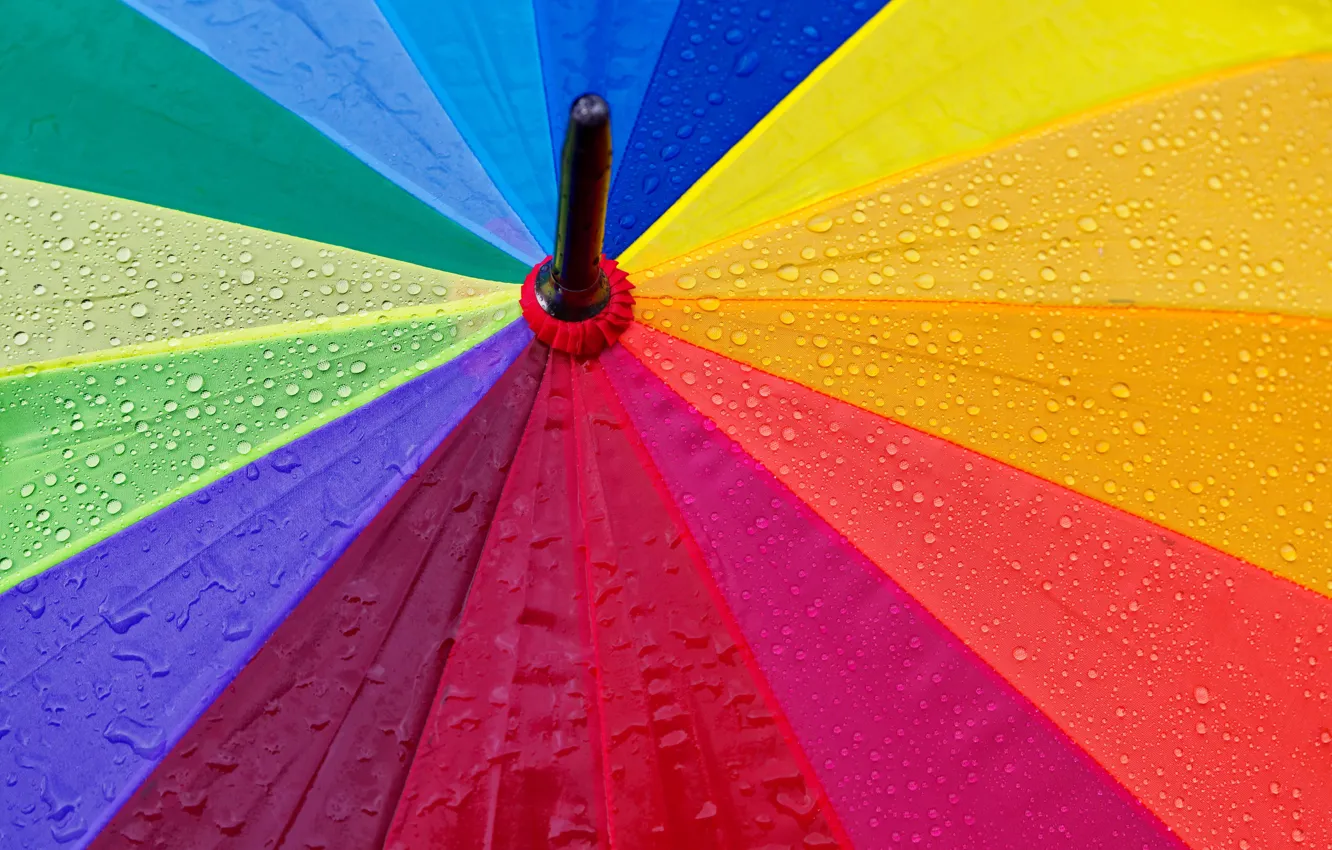 Фото обои colorful, rainbow, wet, rain, close-up, umbrella, macro, textures