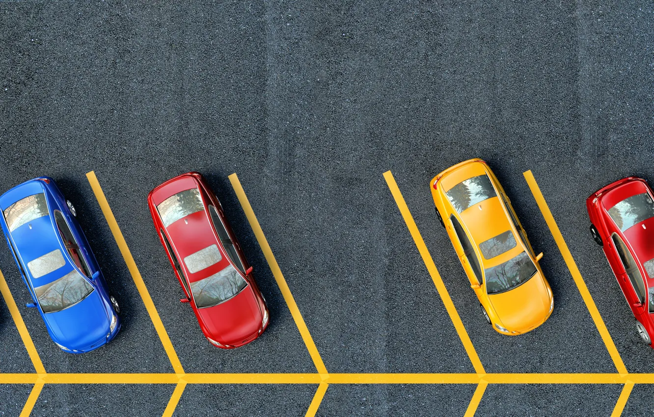 Фото обои cars, parking, pavement, yellow lines