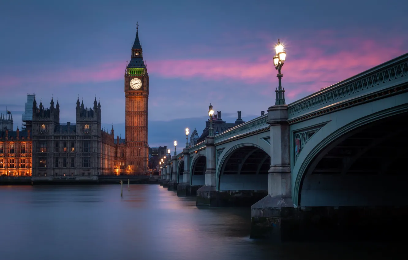 Фото обои Ben, London, River Thames, Westminster