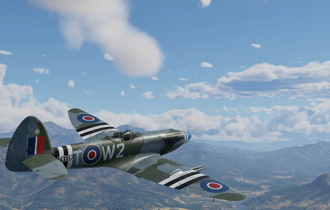 Фото обои Британия, Griffon, Многоцелевой истребитель, Spitfire Mk.XXIV