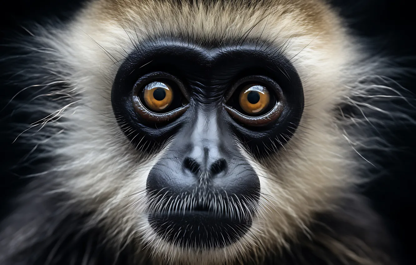 Фото обои view, wild, ape, gibbon