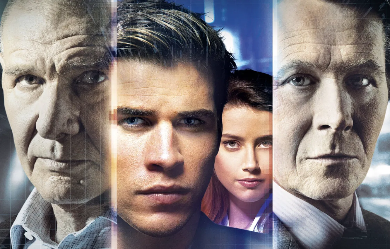 Фото обои лица, актеры, триллер, постер, Amber Heard, Эмбер Хёрд, Harrison Ford, Харрисон Форд