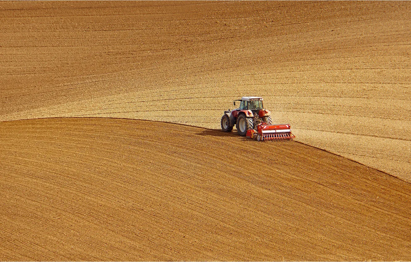 Фото обои countryside, tractor, farm, vehicle, harvest, farmland
