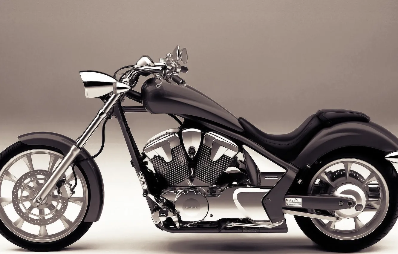 Фото обои серый, колеса, мотоцикл, Honda VT1300CX