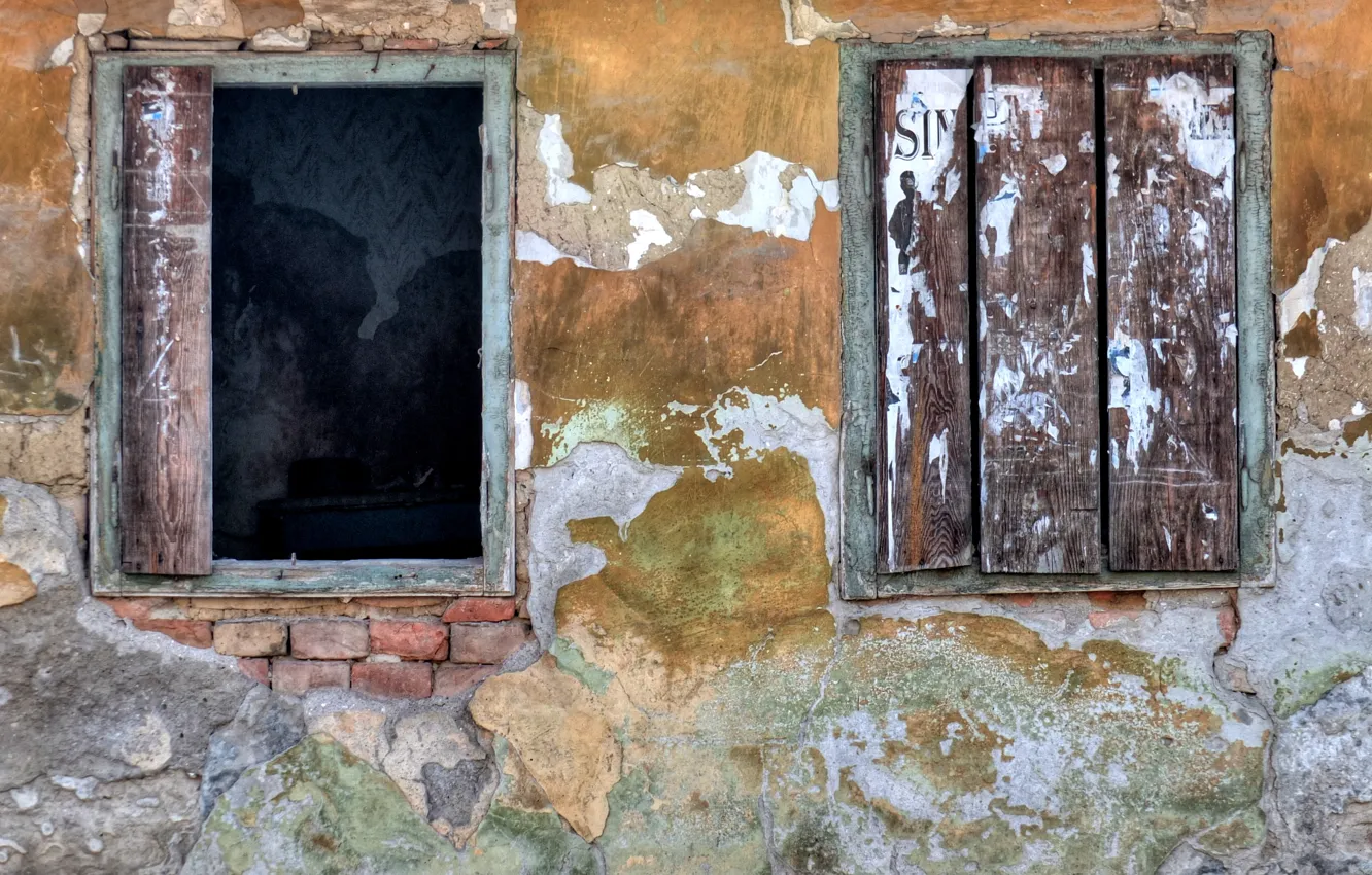 Фото обои windows, yellow, old