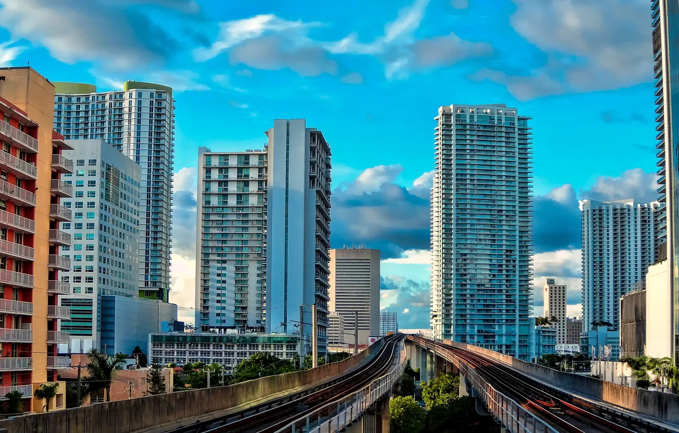 Фото обои здания, Miami, высотки, Florida