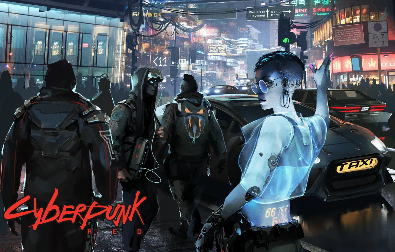 Фото обои game, art, street, Cyberpunk 2077, cdprojekt red, Cyberpunkart