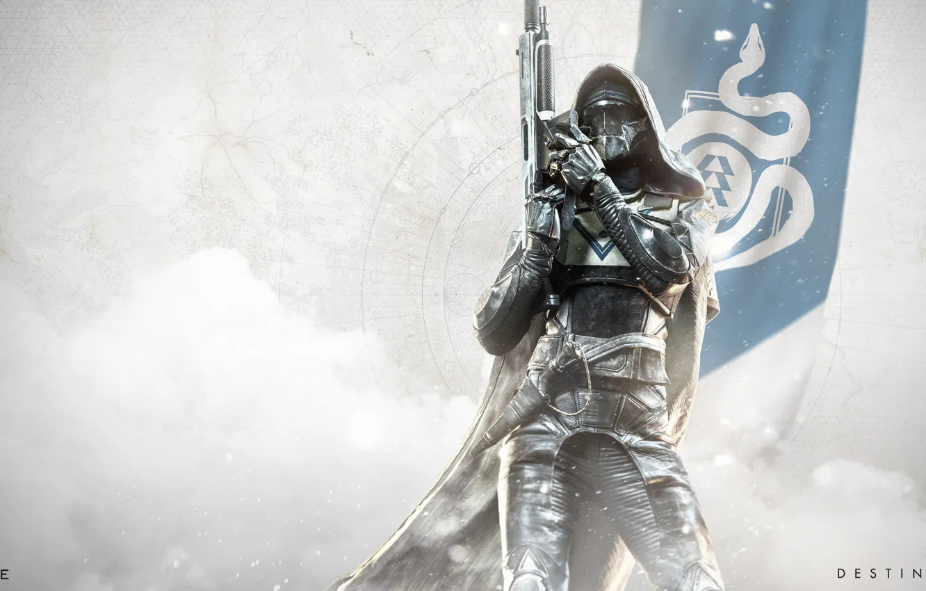 Фото обои gun, game, snake, Hunter, armor, weapon, flag, Destiny