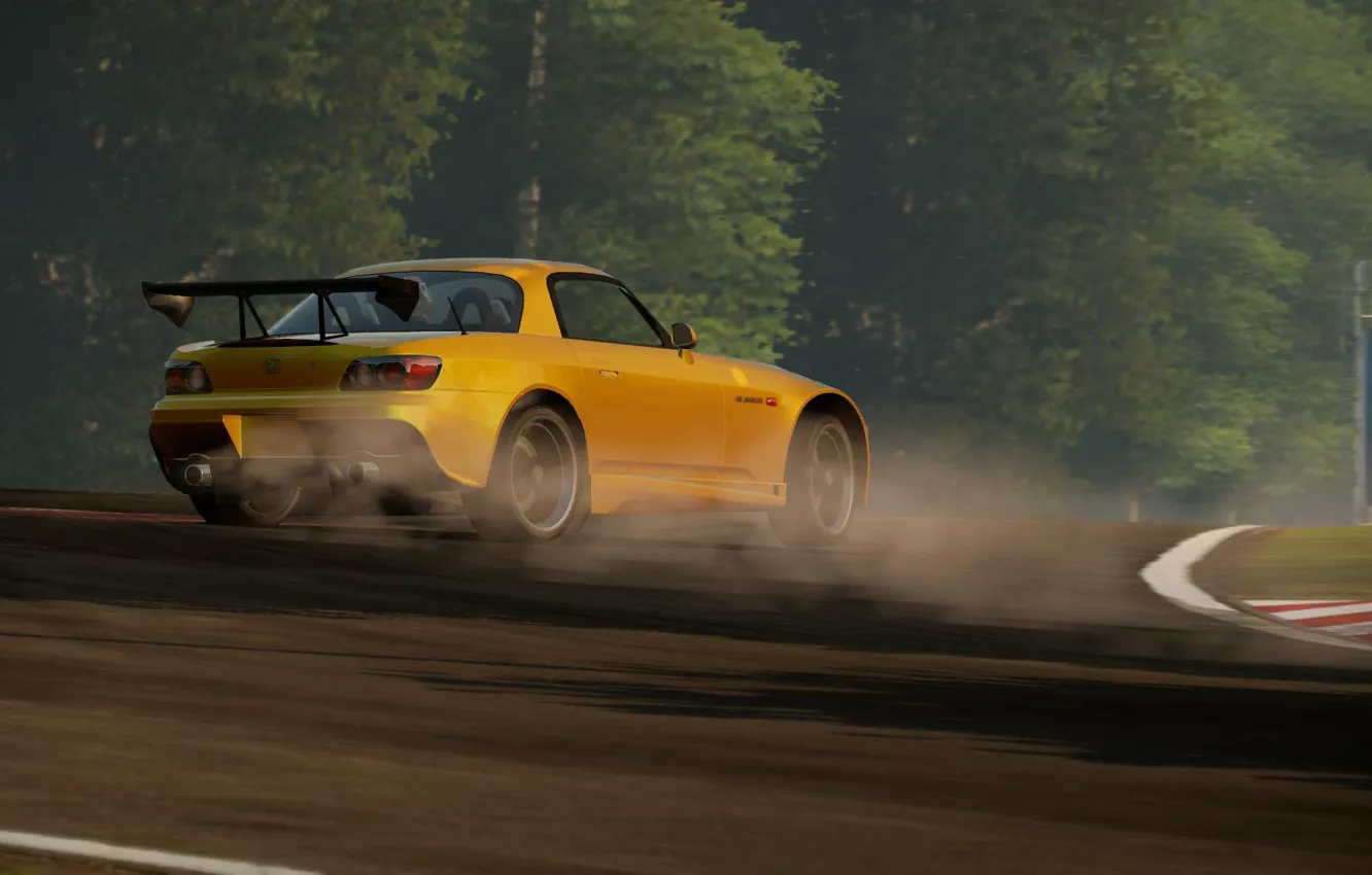 Фото обои дорога, дым, трасса, honda, NFS, s2000, need for sped, Shift 2 Unleashed