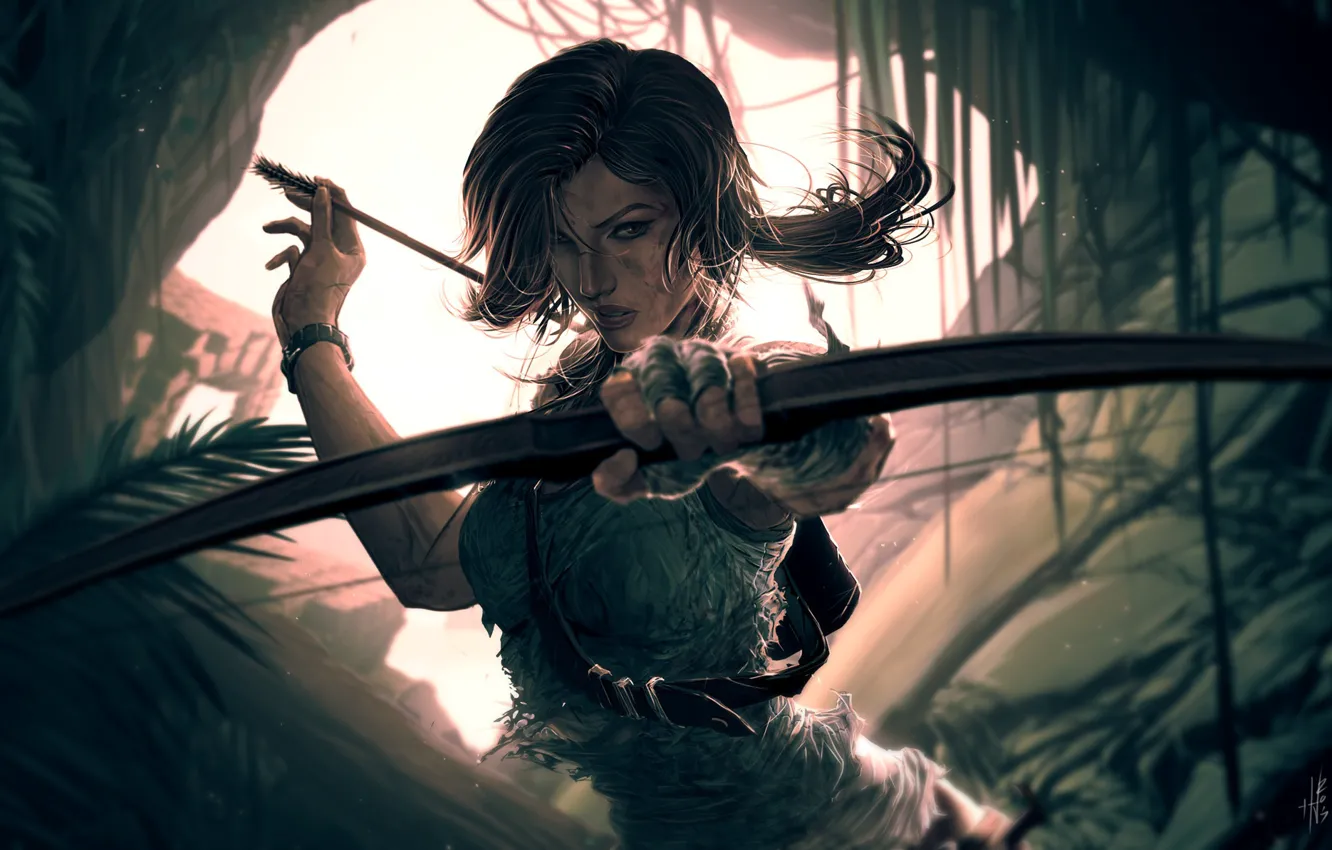 Фото обои Tomb Raider, Lara Croft, Characters, Lara, by Hue Vang, Hue Vang