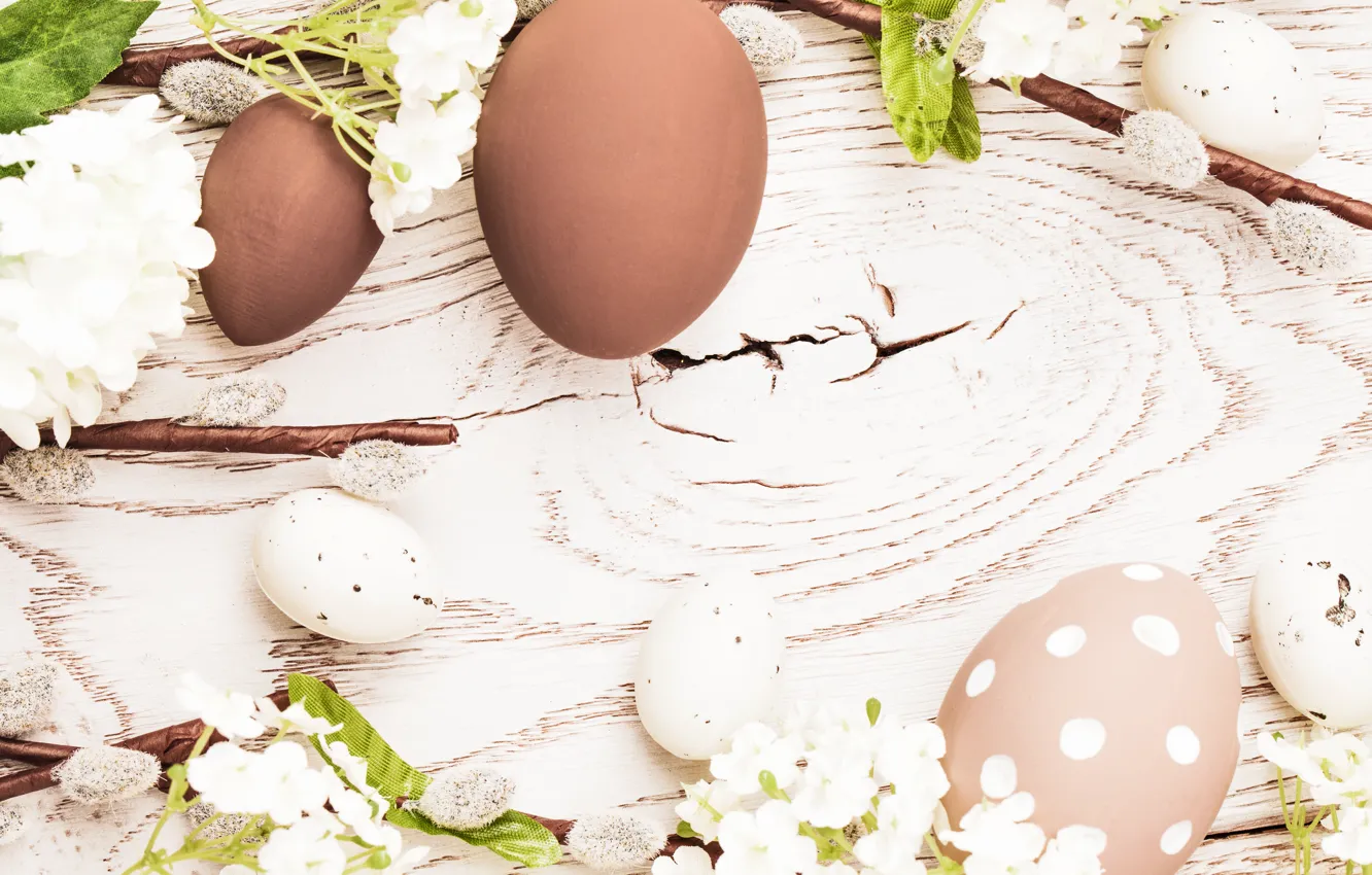 Фото обои цветы, яйца, весна, Пасха, flowers, spring, Easter, eggs