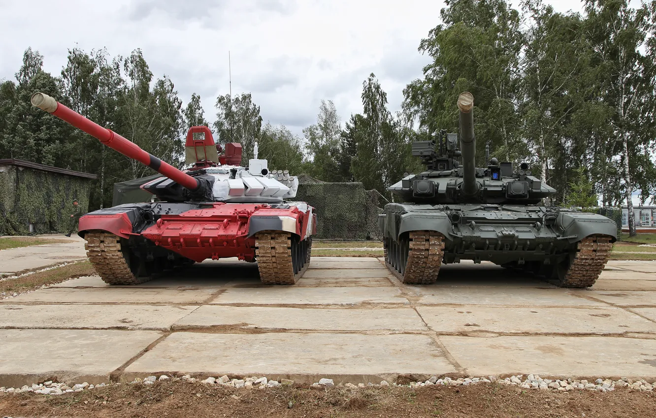Фото обои Танки, Т-90А, танковый биатлон, Т-72Б3М
