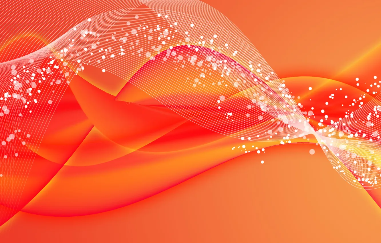 Фото обои линии, оранжевый, пузырьки, изгибы, розовые