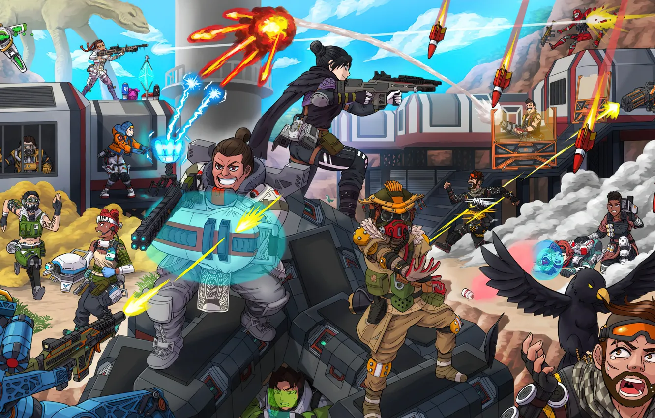 Фото обои игровой арт, apex, respawn entertainment, apex legends, apex art