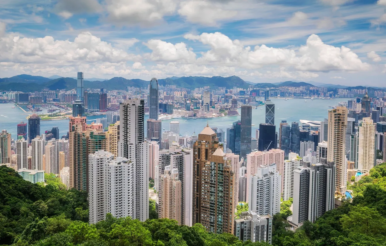 Фото обои город, Гонконг, Китай