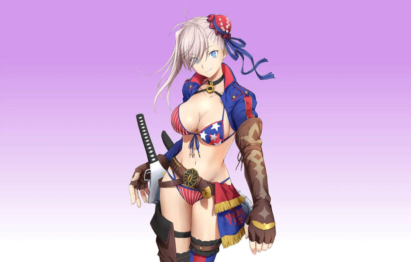 Фото обои girl, sexy, anime, babe, bikini, fate, clevage, fate series