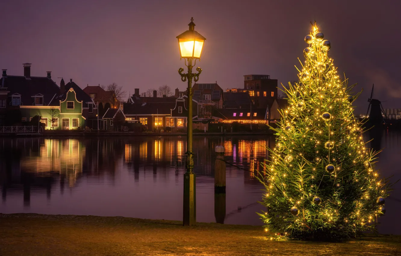Фото обои Holland, Christmas Tree, Zaanse Schans