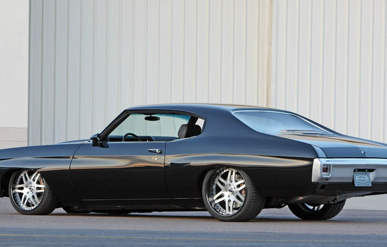 Фото обои черный, Chevrolet, мускул кар, диски., Chevelle SS
