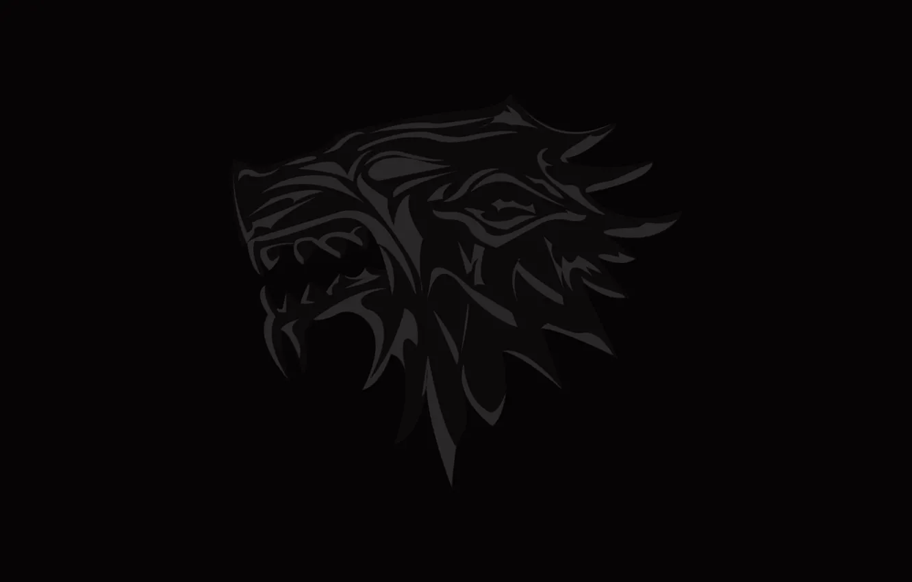 Фото обои волк, логотип, герб, Game of Thrones, house of stark