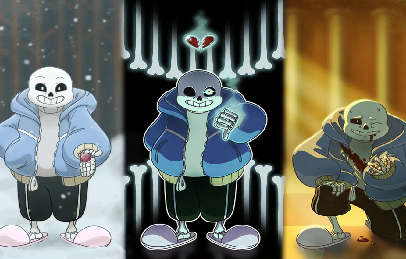 Фото обои undertale, sans, pacifist
