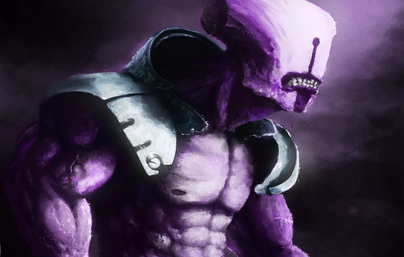 Фото обои сиреневый, существо, арт, торс, мышцы, пресс, Dota 2, Faceless Void
