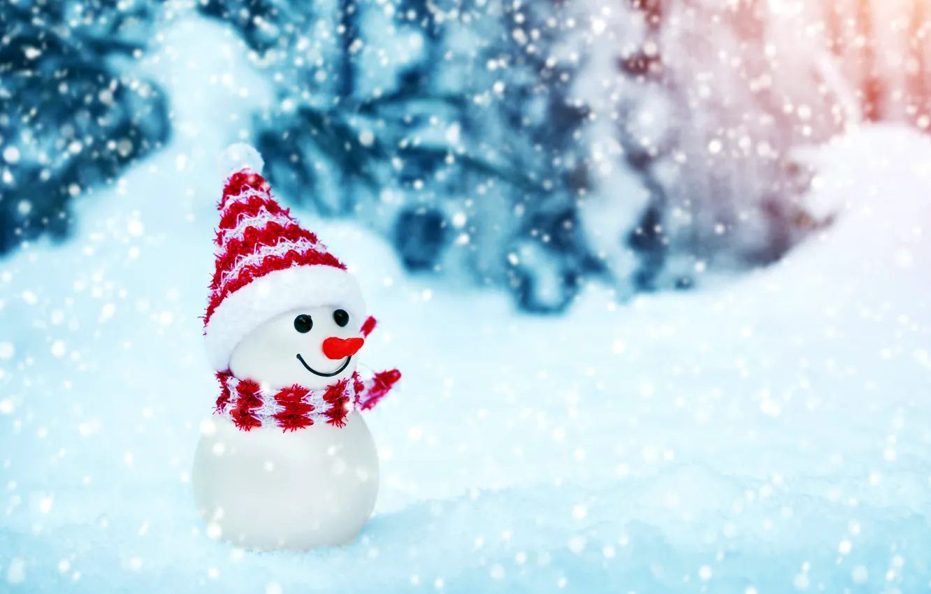 Фото обои christmas, winter, snow, snowman