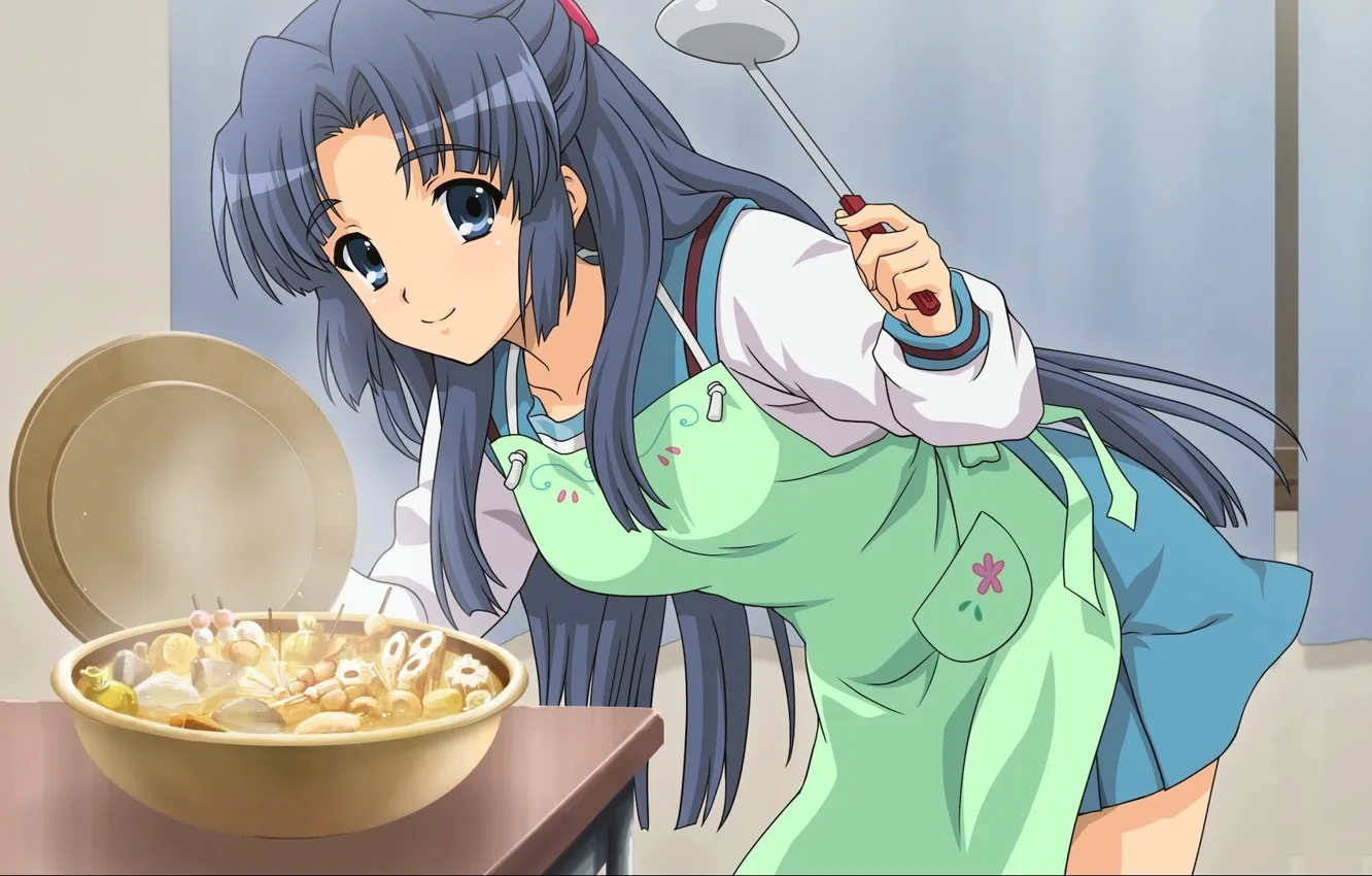 Фото обои аниме, арт, кухня, девочка, ryoko asakura