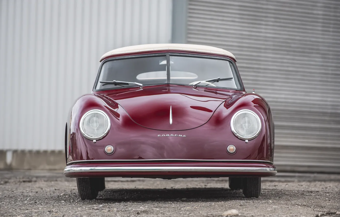 Фото обои Porsche, 356, 1951, burgundy, Porsche 356 1300 Cabriolet