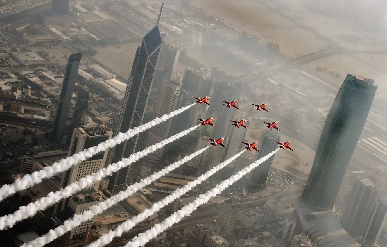 Фото обои City, Red Arrows, Kuwait