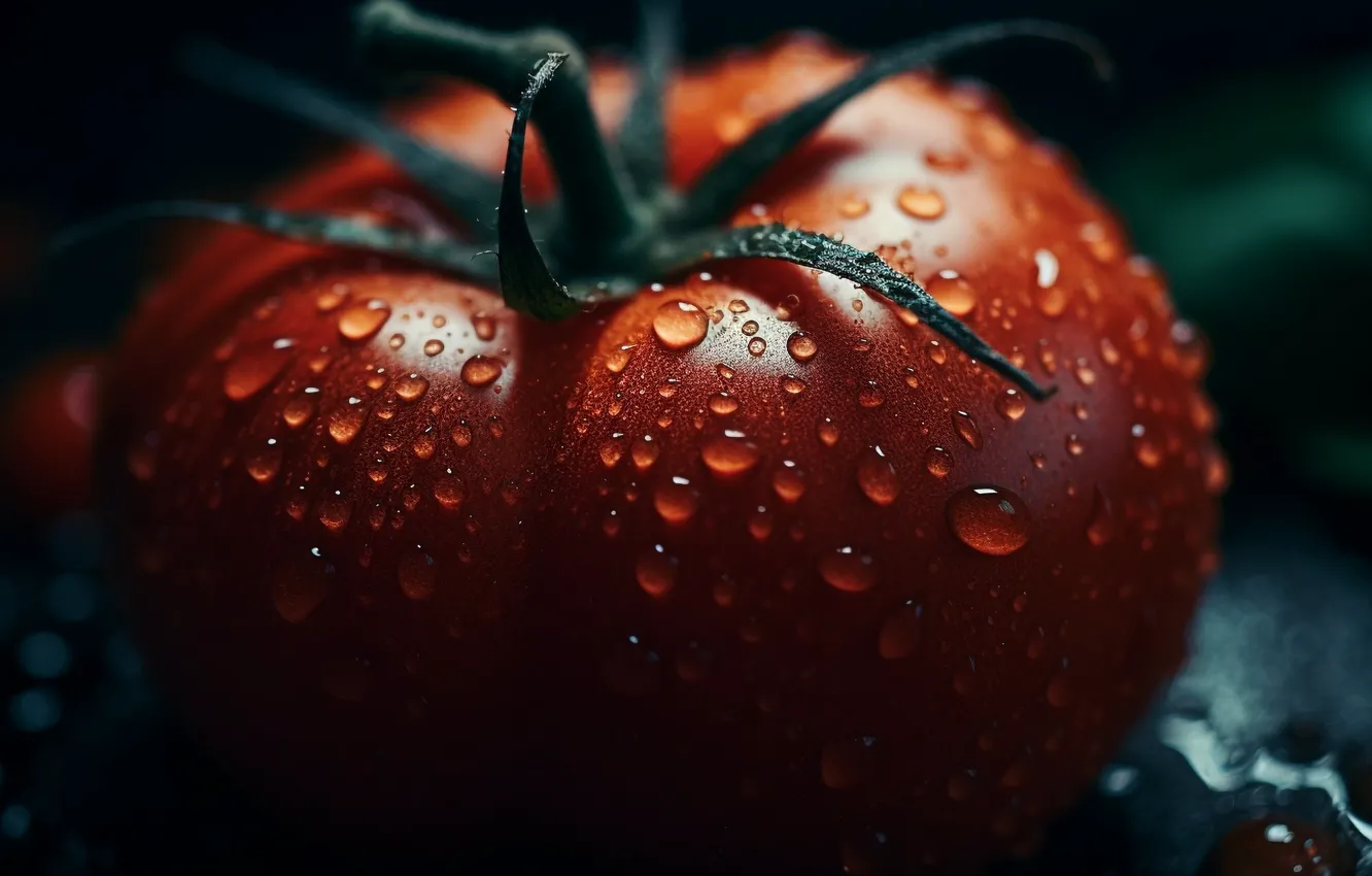 Фото обои капли, макро, свет, красный, еда, помидоры, томаты, капли воды
