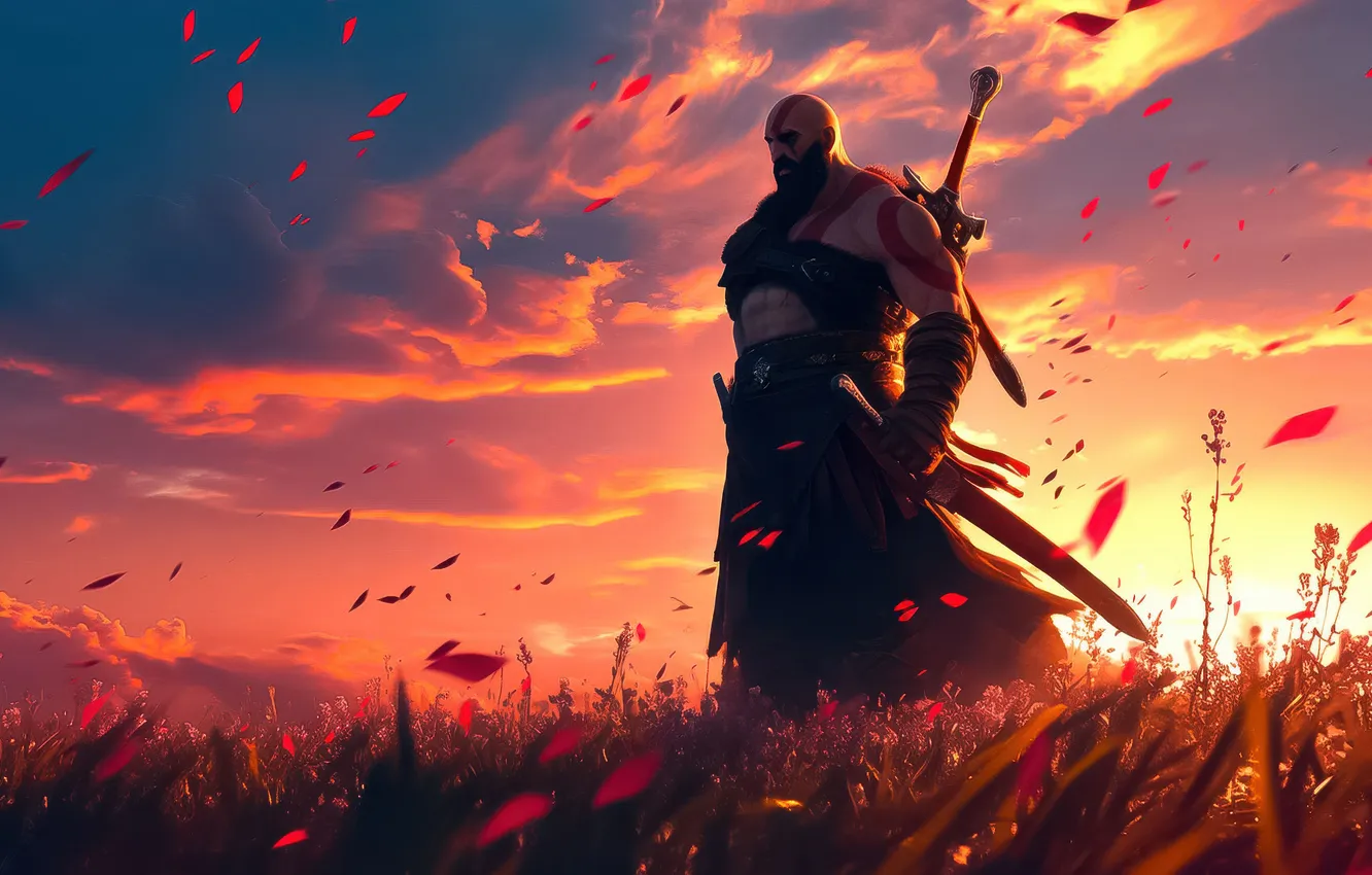 Фото обои Kratos, God of War, Rebellion, AI Art, AI Generated, GoD