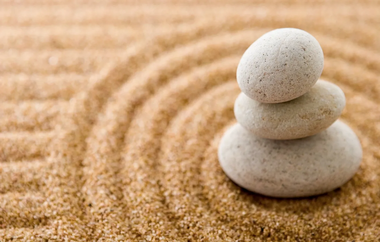 Фото обои песок, камни, stone, sand, zen